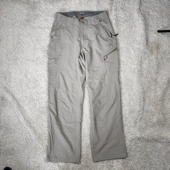 Simms Guide Series Fishing Pants Size Small 30x29 Light Brown Lightweight Hike - Picture 2 of 8